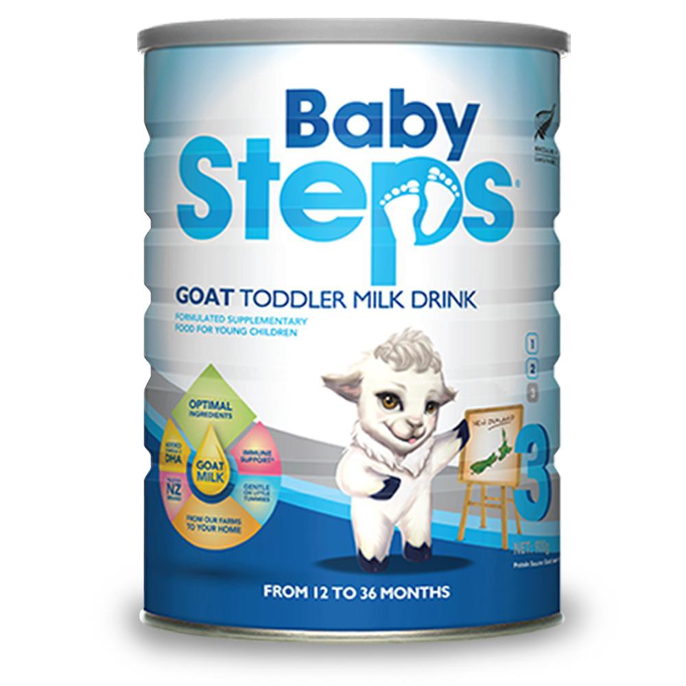 Combo 2 lon Sữa Dê Công thức Baby Steps Goat Toddler Milk Drink số 3 900gr.