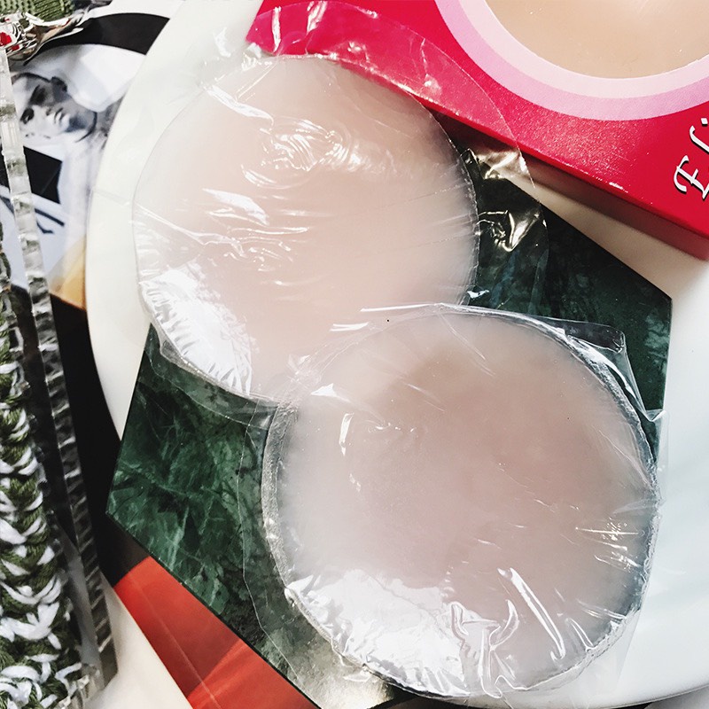 Miếng Dán Ngực Siêu Dính ❤️FREESHIP❤️ Miếng dán ti silicon hộp hồng siêu mỏng mềm nhẹ mã DT12