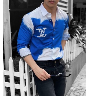 áo sơ mi nam lụa thêu hình 3D hot nhất