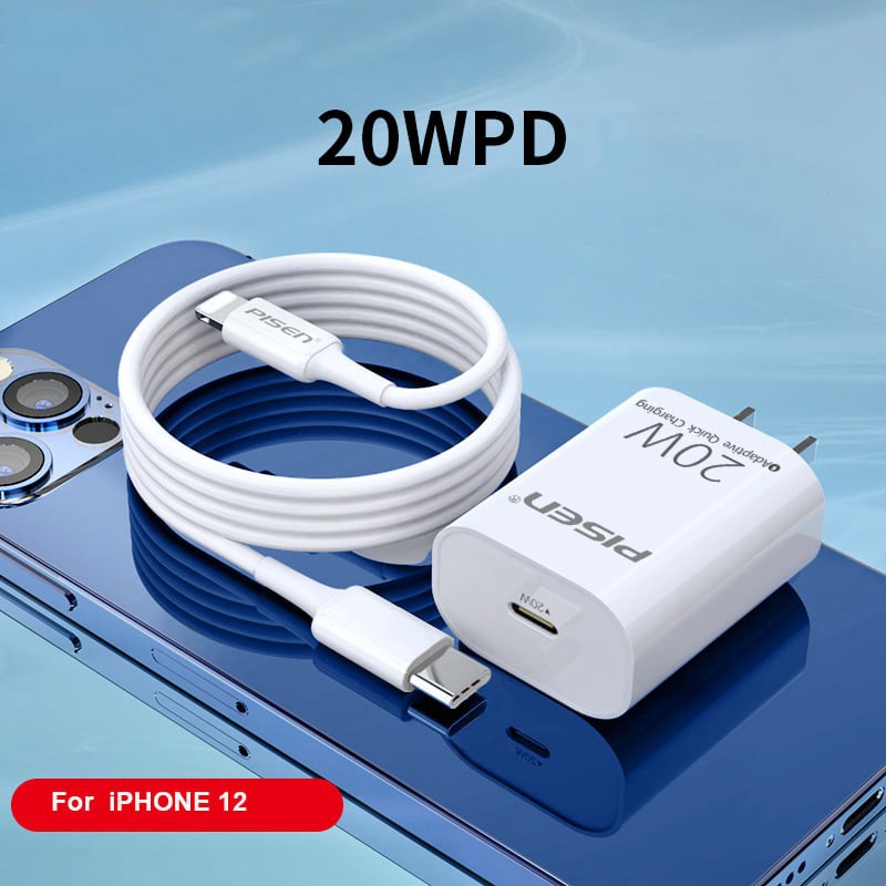 { Free ship } Combo sạc nhanh Pisen QUICK PD 20W (Lightning ) cho iPhone12