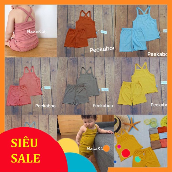 Quần Áo Trẻ Em 💖 FREE SHIP 💖 Bộ 2 Dây Cho Bé - Chất Thun Lạnh Siêu Mềm Mịn Mát Thấm Hút Mồ Hôi