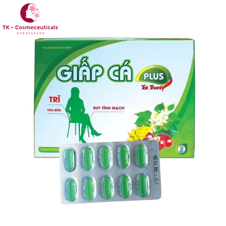 Viên Uống Giấp Cá Plus - Giảm Trĩ Nội, Trĩ Ngoại, Táo Bón - Hộp 30 viên