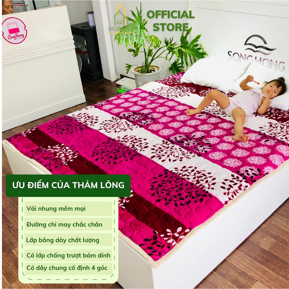 Thảm cừu HOMIES Bedding & Décor trải giường hàng họa tiết