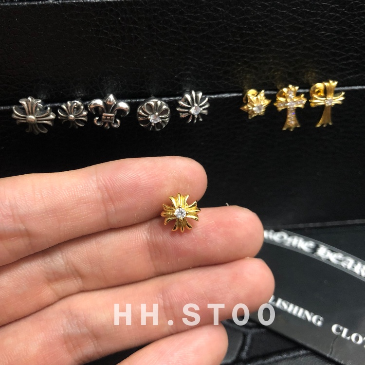 KHUYÊN TAI BẠC, KHUYÊN TAI NAM NỮ , CHROME HEARTS , BÔNG TAI ĐÍNH ĐÁ NHIỀU MẪU, ĐEO SÁT TAI , TRANG SỨC BẠC 925 UNISEX