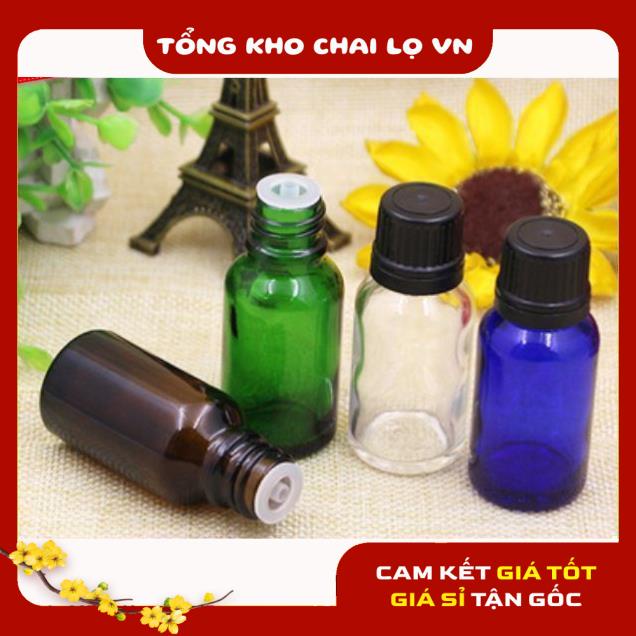 Lọ Chiết Serum ❤ SIÊU RẺ ❤ Lọ đựng tinh dầu thủy tinh nắp đen 15ml,20ml,30ml , lọ chiết tinh dầu , phụ kiện du lịch