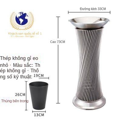 Khách sạn, thùng rác, sảnh, thép không gỉ, với trung tâm mua sắm Ashtray, hành lang, thang máy khói