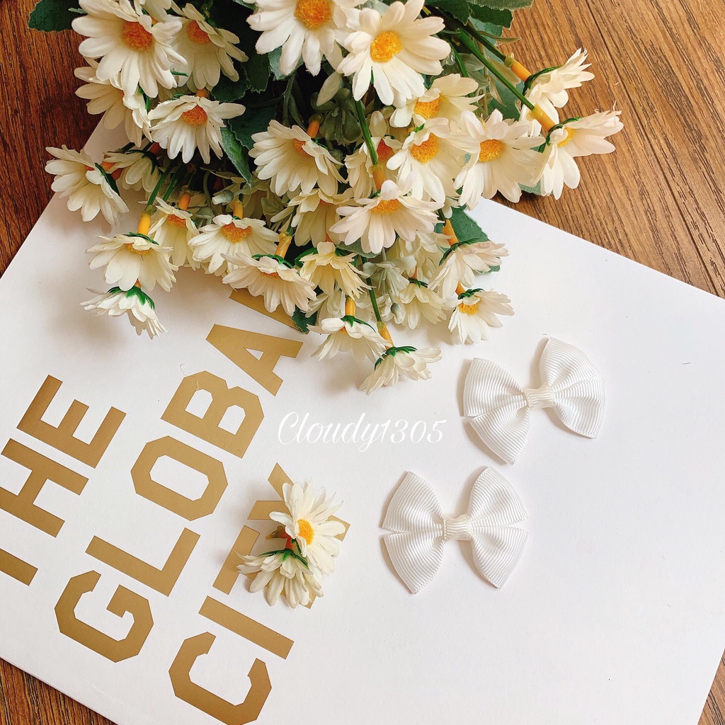 Set 2 kẹp nơ ruy băng dễ thương có 4 màu