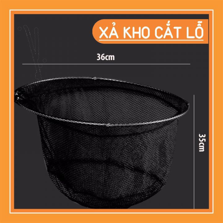 [Khuyến Mãi Lớn] Vợt Cá Gấp Gọn Vành Tròn INOX 1m5 - 2m1 VCG-01