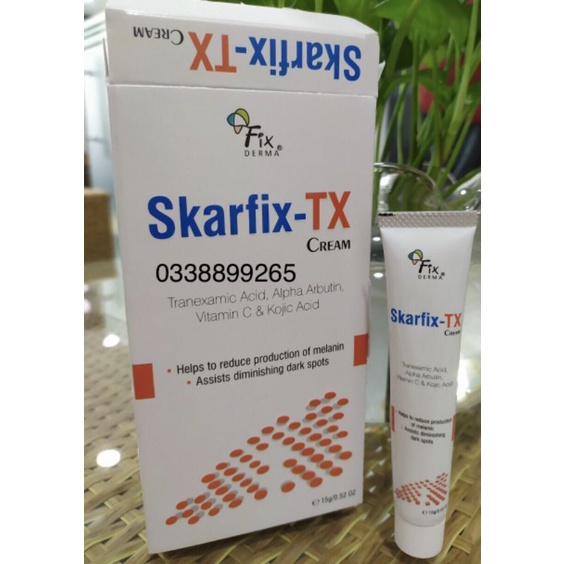 Kem Làm Trắng Da Skarfix Tx/Plus Giúp Sáng Da, Mờ Thâm, Nám,Tàn Nhan,Sẹo Mụn,Điều Chỉnh Sắc Tố Da Tube 15G Date 2024