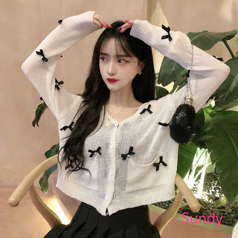 Áo Khoác Cardigan Dệt Kim Form Rộng Xinh Xắn Cho Nữ