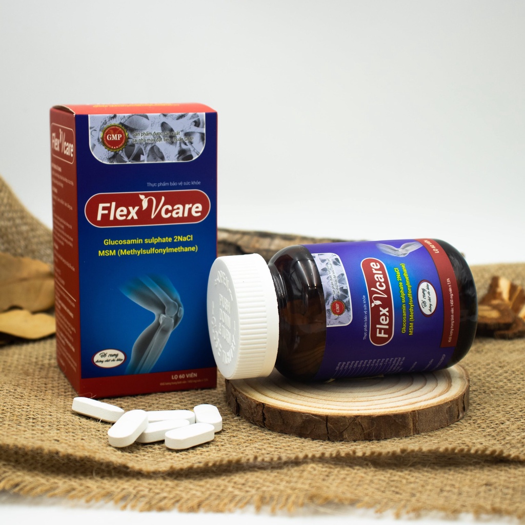 Xương khớp FLEX VCARE hỗ trợ giảm đau khớp, glucosamin, giúp bổ khớp, tăng dịch khớp (Hộp 60 viên) - Nhà thuốc Amipharma