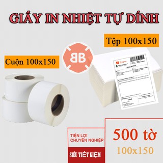 [500 TỜ] GIẤY IN NHIÊT KÍCH THƯỚC 100X150MM , ĐÓNG ĐƠN NHANH, AN TOÀN