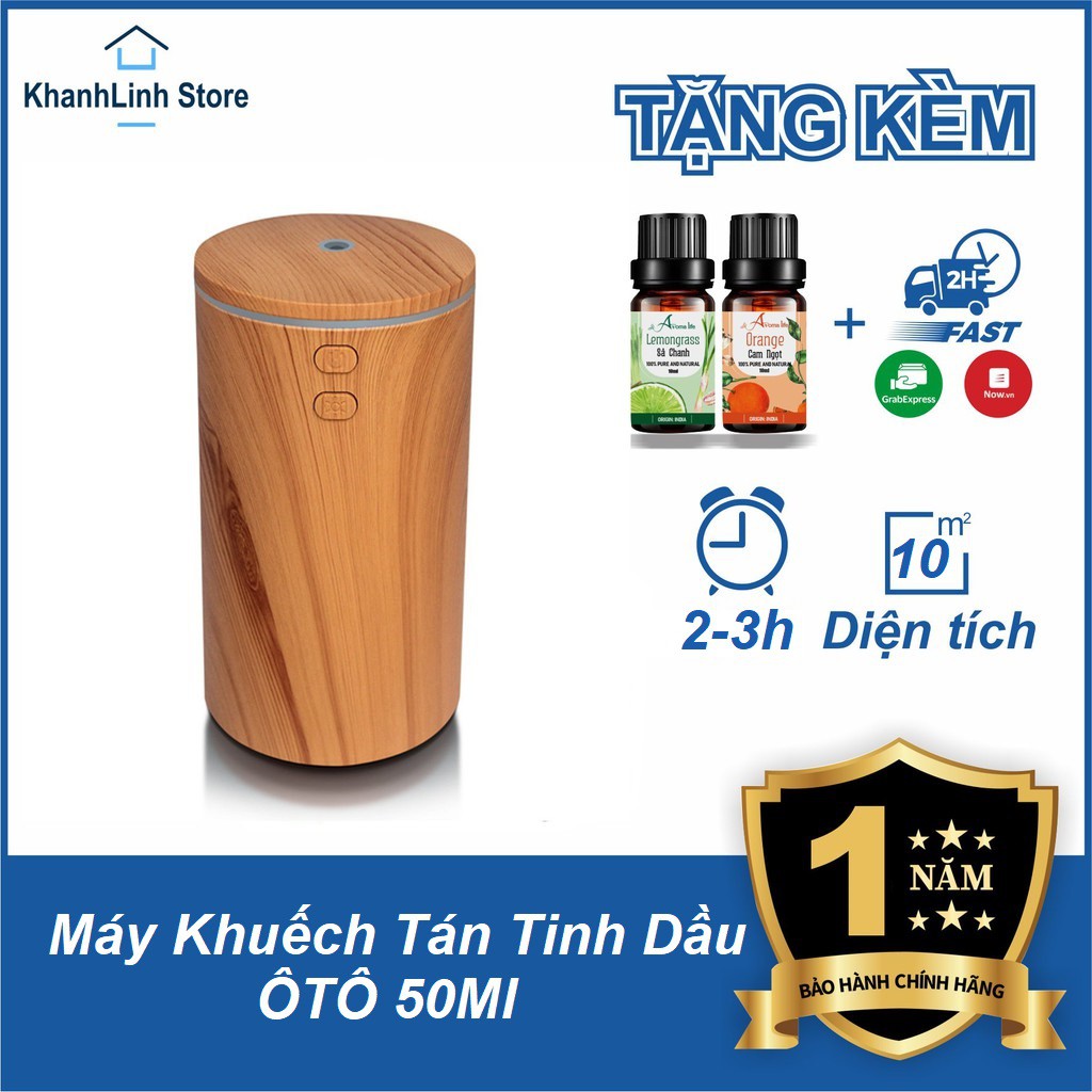 Máy xông tinh dầu xe hơi Aroma Diffuser_Máy khuếch tán tinh dầu_khử mùi xe hơi_50ml