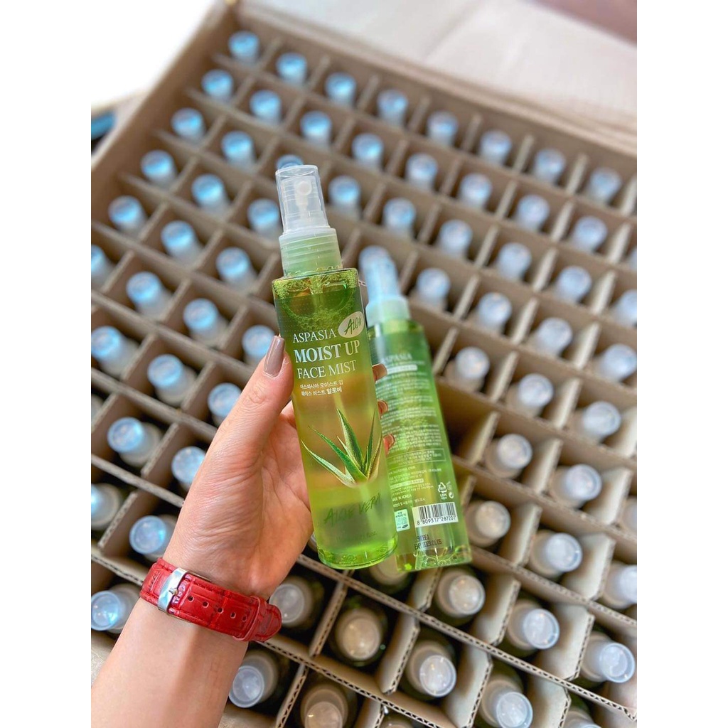 Xịt khoáng lô hội Aspasia Moist Up Face Mist Hàn Quốc 150ml khoáng nha đam dưỡng trắng da, dưỡng ẩm cho da