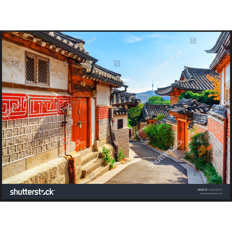 Tranh dán tường đường phố Hàn Quốc 3D Miễn Phí chèn tên riêng Quán, chèn chữ và logo theo yêu cầu