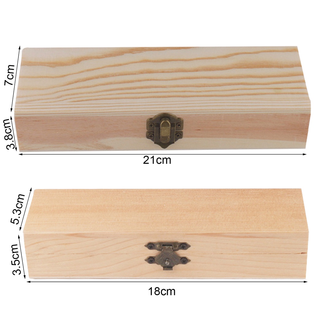 Hộp đựng bút chì bằng gỗ hình chữ nhật có khóa di động cho trẻ em