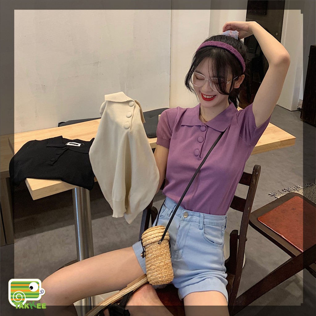 Áo Len Cổ Bẻ Cúc Bọc Hàng Chuẩn Loại 1