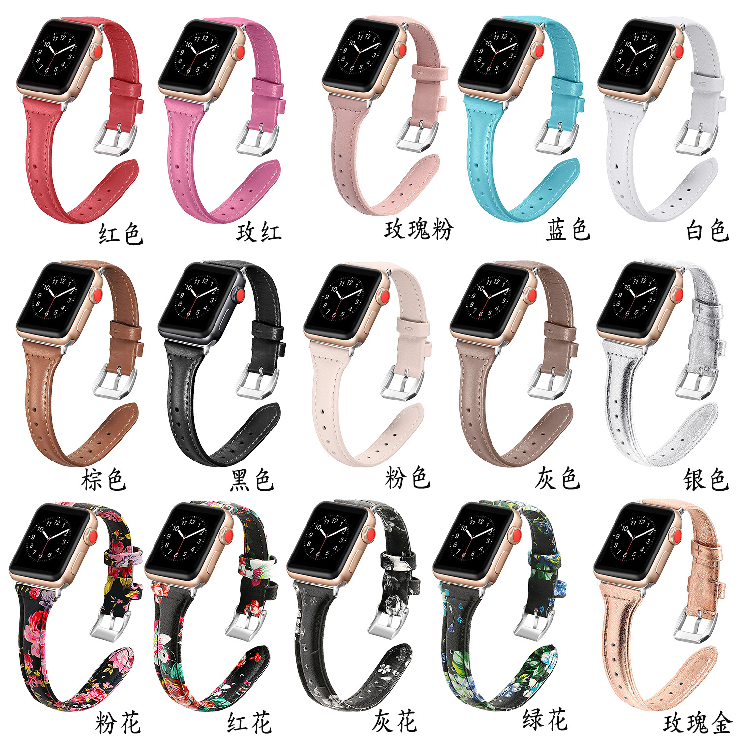 Dây Đeo Bằng Da Sang Trọng Cho Đồng Hồ Thông Minh Apple Watch Series 5 / 3 (38Mm / 40mm / 42mm / 44mm)