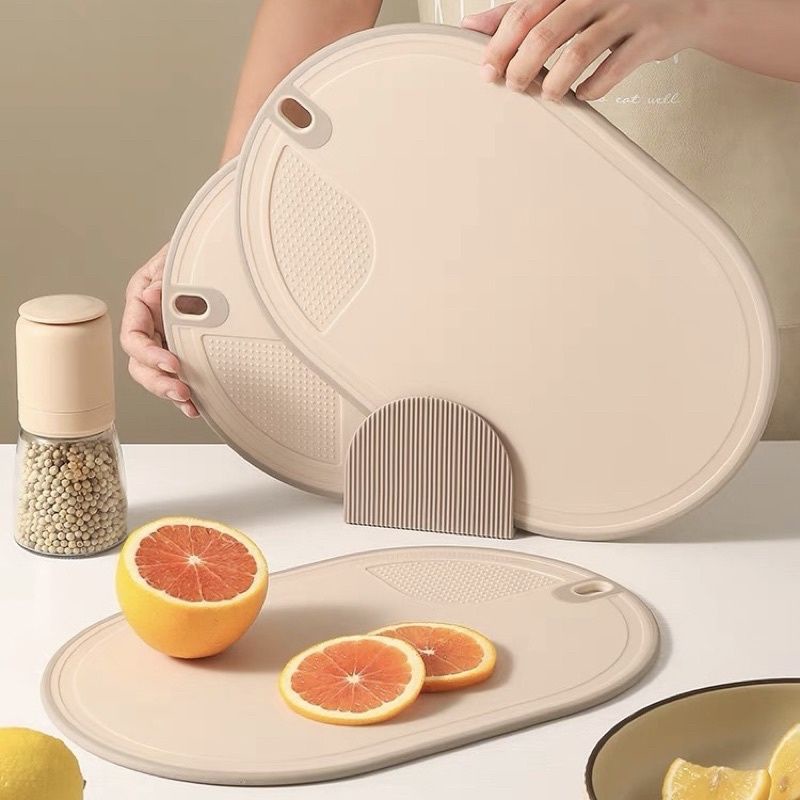 Thớt Nhựa PP Kháng Khuẩn,an toàn cho sức khỏe - 3 màu thiết kế hiện đại - Tặng Kèm Giá Đỡ