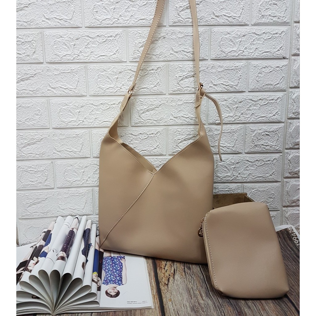 [ TẶNG KÈM VÍ] Túi da Chéo Vạt Cut - Out Bag Trẻ Trung