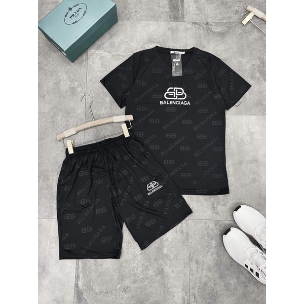 Bộ thun hè nam 3len logo thêu, chữ in chìm 3D siêu đẹp, set đồ nam hè chất cotton dày mịn đẹp thấm hút mồ hôi đủ size