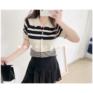 Áo len kẻ cổ đức style hàn quốc cực cool