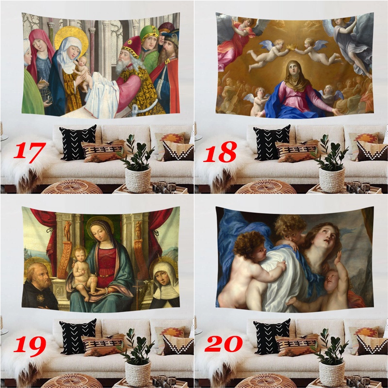 Thảm Treo Tường Trang Trí In Hình Chúa Jesus Kèm Kẹp Độc Đáo