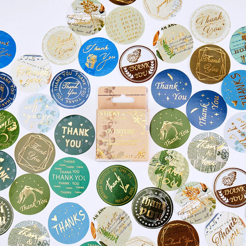 Set 46 Miếng Dán Chữ Thank You Trang Trí Sổ Tay / Nhật Ký / Bì Thư Độc Đáo