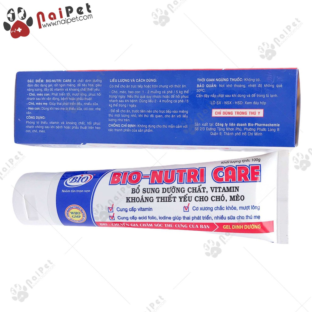 Gel Dinh Dưỡng Bổ Sung Vitamin Và Khoáng Cho Chó Mèo Bio-Nutri Care 100g