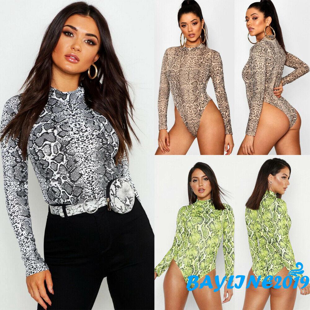 Áo liền quần tay dài họa tiết da rắn thời trang cho nữ