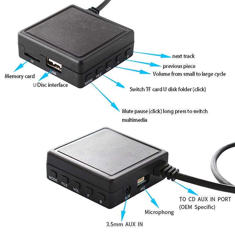 Mô-đun Âm Thanh Không Dây Bluetooth 6 Pin AUX TF USB Cho Renault 2005-2011