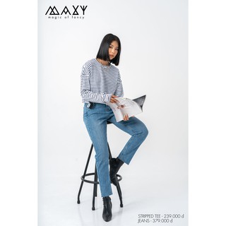 Áo croptop tay dài stripped tee Maxy Workshop