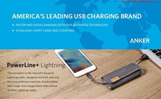 Cáp Lightning bện Nylon ANKER Powerline+ (Có kèm bao da), dài 1.8m - A8122