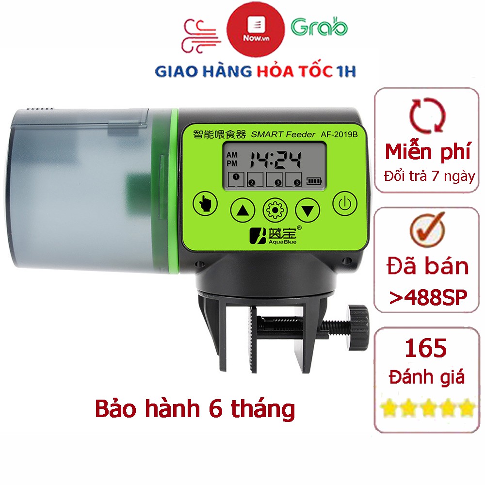 Máy cho cá ăn tự động AQUABLUE SMART FEEDER AF 2019B (dung tích lớn) cho cá ăn 4 lần tự động trong ngày