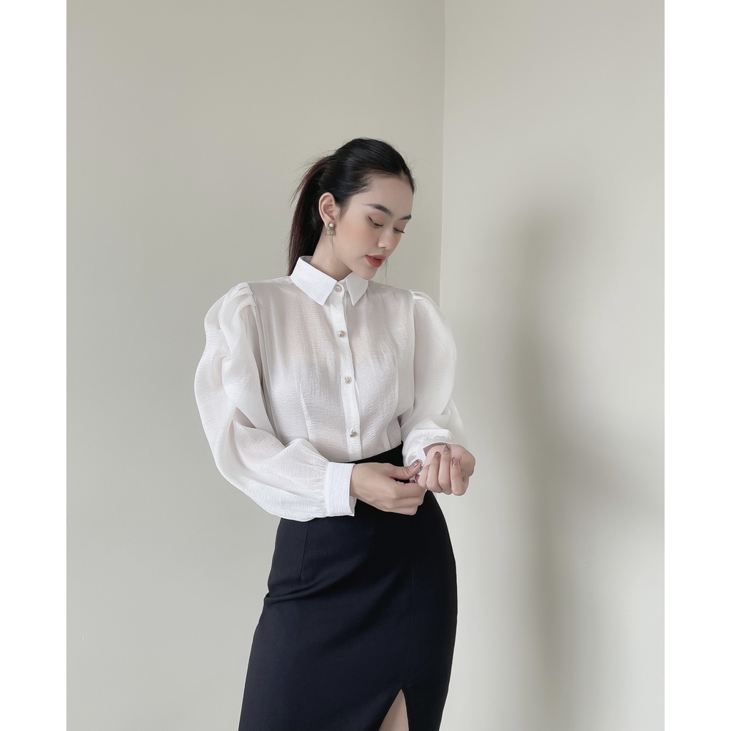 Set Sơ Mi Trắng Chân Váy Đen Công Sở -K822