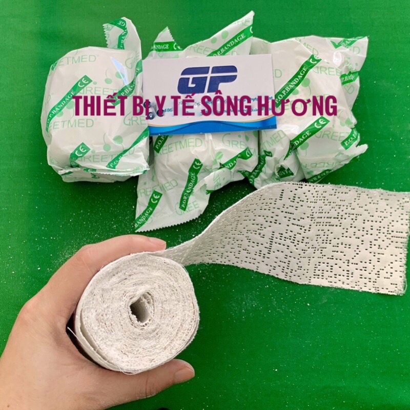 Băng bột bó thạch cao Greetmed P.O.P.BANDAGE Bột thạch cao,dùng bó cố định cho người gãy xương 3in 4in 5in 6in