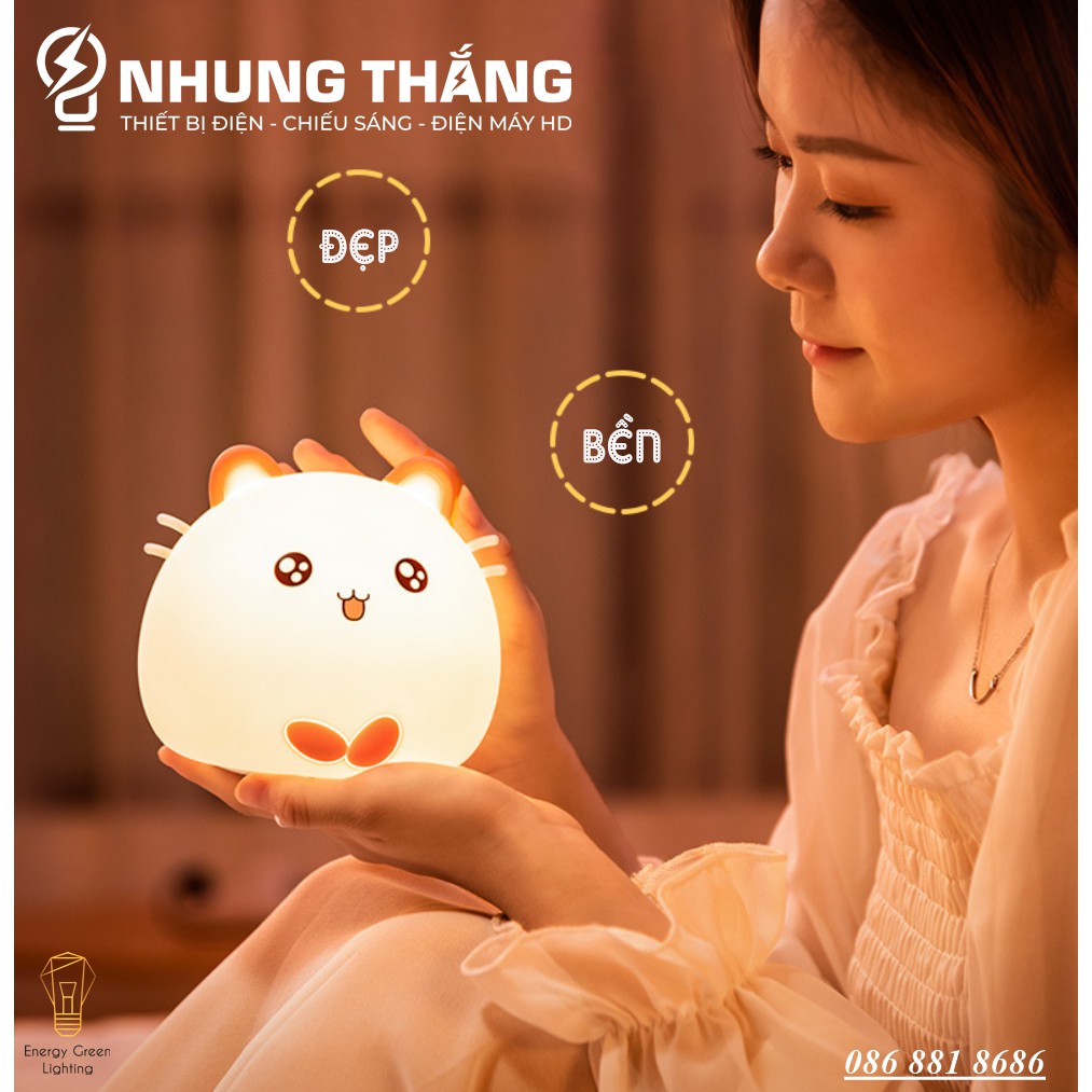 Đèn Ngủ Hình Chú Chuột Dễ Thương WH-A20 - Thay Đổi Màu Sắc Tùy Thích - Silicon Mềm Mại Siêu Bền-Pin Sạc Tích Điện