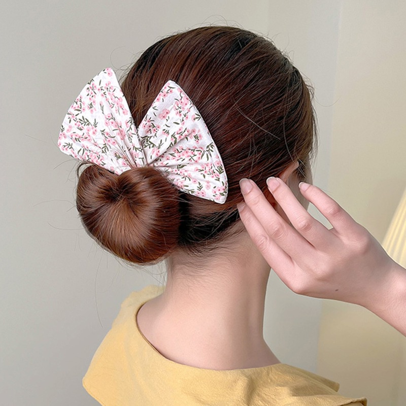 Dây Cột Tóc Đính Nơ Và Quả Bóng Lông Xinh Xắn