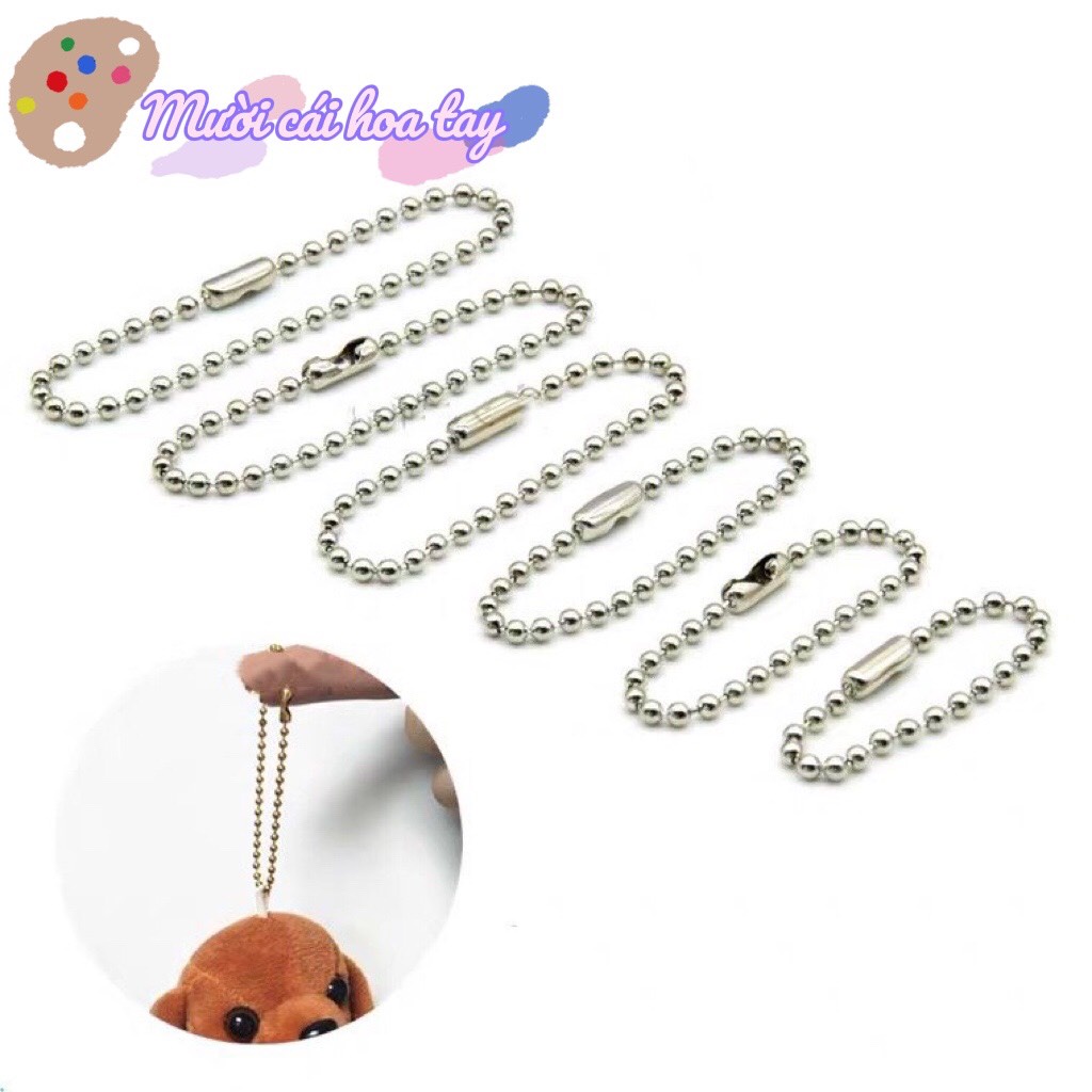 Bịch 100 Dây Bi Móc Chìa Khóa Treo Chai Nước Rửa Tay Mini Treo Móc Thú Gấu Bông Làm Các Món Quà Tặng Handmade
