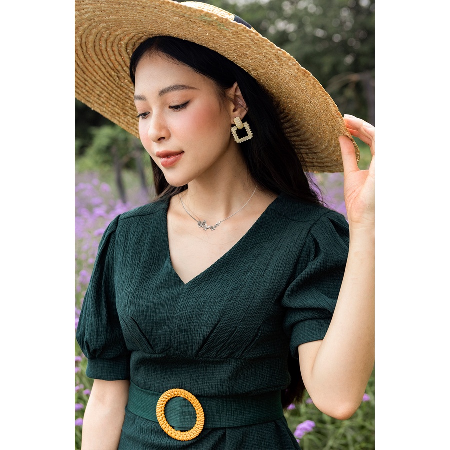 Váy cổ tim li ngực rêu MHTL
