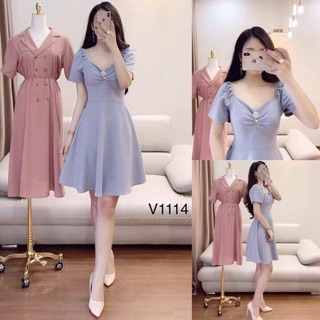 Đầm xoè cổ vuông tim thiết kế