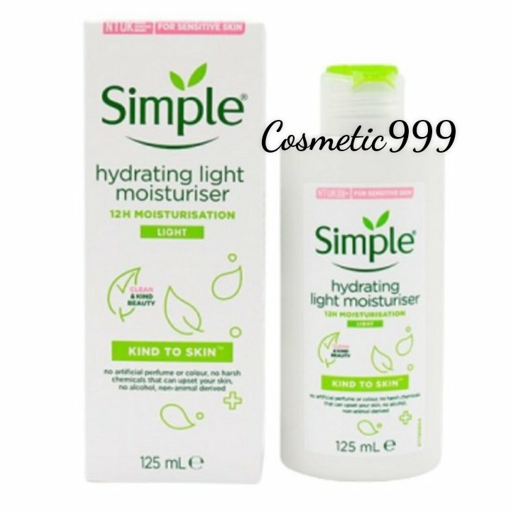 (auth 100%) kem dưỡng ẩm Simple 125ml eu  mẫu mới-cosmetic999