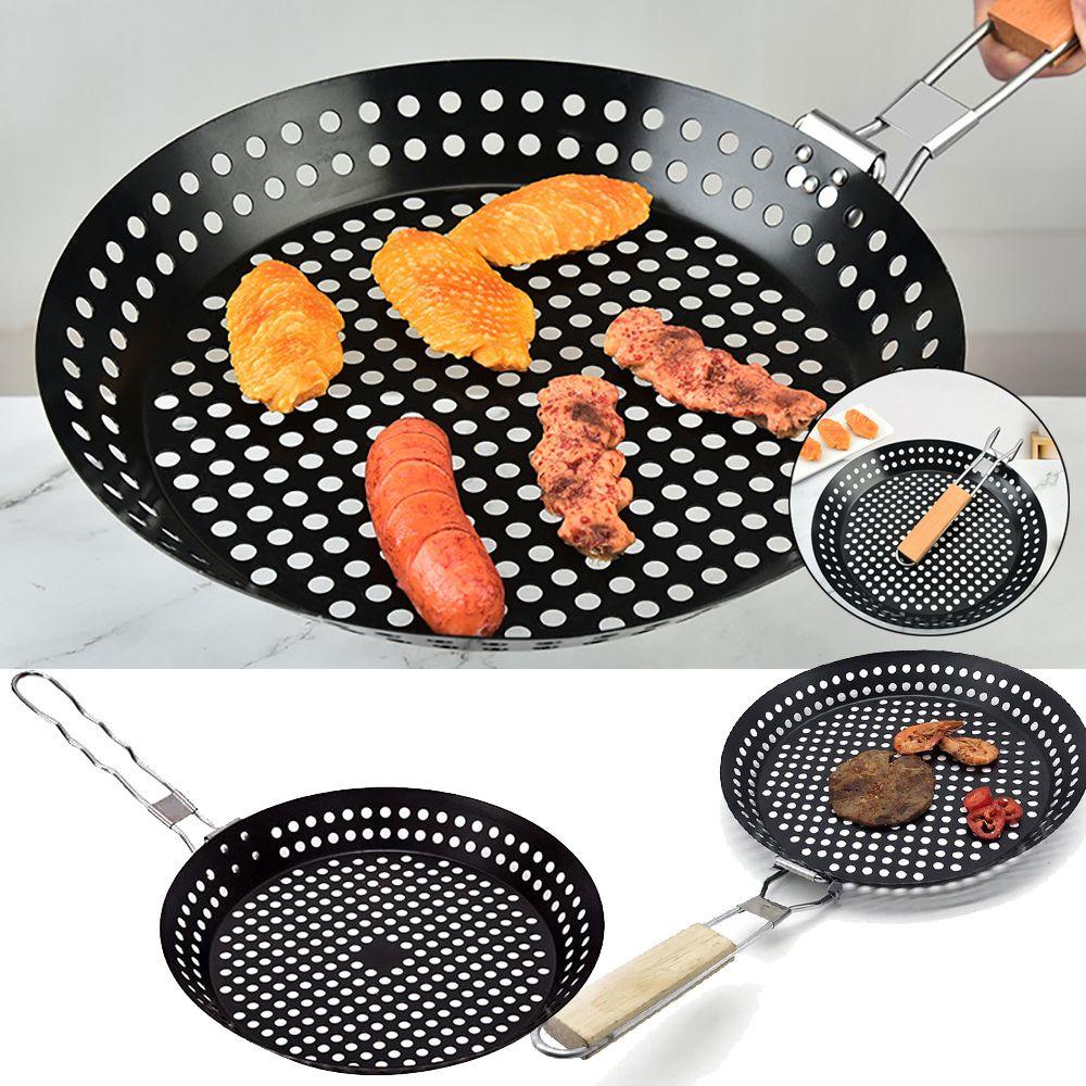 ESPO Vỉ Nướng BBQ Bằng Thép Không Gỉ Tay Cầm Gỗ Gấp Gọn Tiện Lợi
