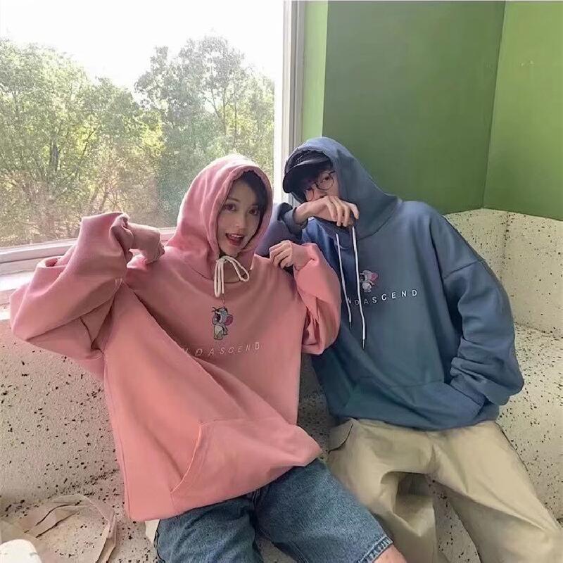 Áo Hoodie Tay Dài Dáng Rộng In Chữ Và Hoạt Hình Thời Trang Mùa Đông Nhật Bản Cho Nam Size M-8XL