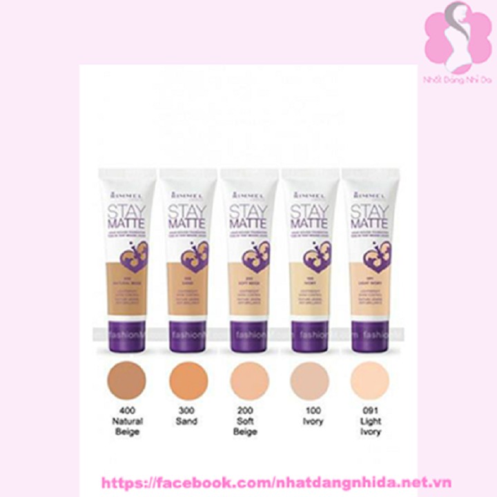 Kem nền kiềm dầu Rimmel Stay Matte Liquid Mousse Foundation