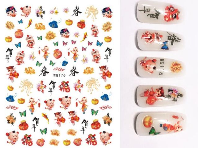 Trang trí móng tay tết