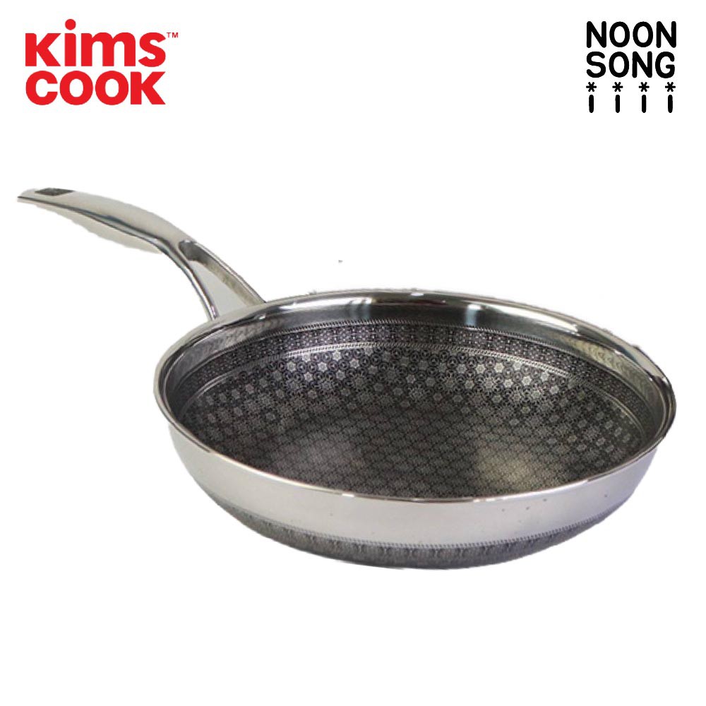 Chảo sâu lòng chống dính 2 mặt Inox 3 lớp đúc liền Kims cook Noon Song 24cm đáy từ - Hàng chính hãng, bảo hành 12 tháng