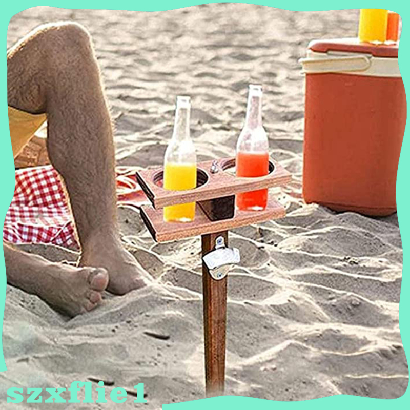 [🔥Hot Sale🔥] Portable Wine Table Compact BBQ Beach Party Camping Beer Cups Bottles Holder