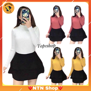 ÁO CỔ cao 3p Len tăm mềm mịn co dãn.
