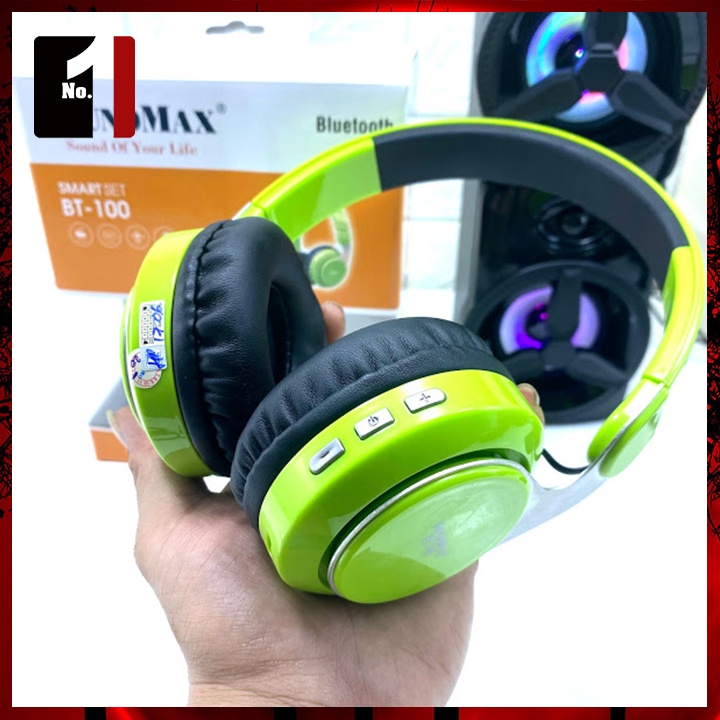 Tai Nghe Headphone Chụp Tai Chính Hãng SOUNDMAX BT100 Tai Nghe Nhạc Điện Thoại Úp Tai Không Dây